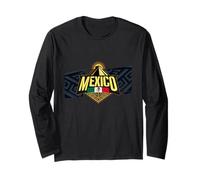 Aztec Pyramid with Mayan Geometric Pattern Mexican Pride Long Sleeve T-Shirt