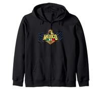 Aztec Pyramid With Mayan Geometric Pattern Mexican Pride Zip Hoodie