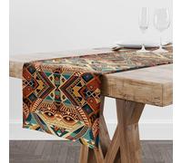 Aztec Rectangular Table Runner,Retro Ethnic Tribal Geometric Pattern Suitable for Home Living Room Kitchen Cafe Table Decor 13x70 Inch