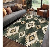 Aztec Rug Small Mat, Tribal Ethnic Native American Indian Rug Bedroom Kitchen Machine Washable Non Slip Low Pile, Aztec Home Decor Carpet 60 x 110 cm