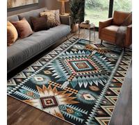 Aztec Rugs Living Room, Extra Large Rug, Western Native American Indian Tribal Rug Bedroom Kitchen Non Slip Low Pile, Aztec Home Decor Carpet 240 x 340 cm
