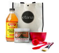 Aztec Secret Aztec Clay Premium Mask Set by Etana Beauty - All-In-One Kit Includes 1lb Indian Healing Clay 16oz Bragg's Apple Cider Vinegar Natural