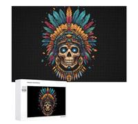 Aztec Skull Chief Fun Wooden Picture Puzzle Creative Gift Wood Jigsaw for Adults And Family Game