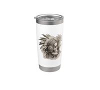 Aztec Skull Maya Mexican Feathered Mayan Indigenous Azteca Stainless Steel Insulated Tumbler