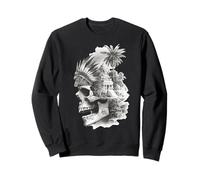 Aztec Skull Maya Mexican Feathered Mayan Indigenous Azteca Sweatshirt