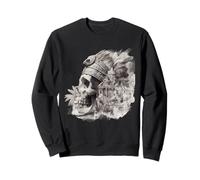 Aztec Skull Maya Mexican Feathered Mayan Indigenous Azteca Sweatshirt