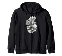 Aztec Skull Maya Mexican Feathered Mayan Indigenous Azteca Zip Hoodie