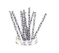 Aztec Sky, Reusable Plastic Straws, BPA Free Drinking Straw Set, Dishwasher Safe, Fits most Mason Jars, 20oz Tumblers, 22oz Tumblers, and 32oz Tumblers) (Leopard)