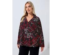 Aztec Snake Print Shirt Yours Black 30-32