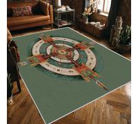 Aztec Style Rugs Living Room, Extra Large Rug With Native American Indian Patterned, Low Pile Rug Non Slip, Washable, Area Rugs for Living Room, Home Decor Floor Carpets 240 x 340 cm, FD2922