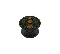 Aztec Sun Frog Turtle Lizard Teal Yellow Tribal Pattern PopSockets Adhesive PopGrip