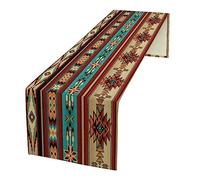 Aztec Table Runner,Ethnic Style Design Geometric Table Runners Dresser Scarves Table Setting Decor for Garden Farmhouse Wedding Party Holiday Dinner Home 13x36 Inch