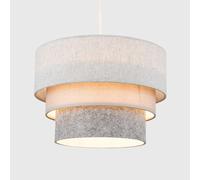 Aztec Three Tier Herringbone & Felt Ceiling Lamp Shade with Bulb ValueLights Grey One Size