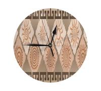 Aztec Tribal Mayan Sun Calendar5 Aztec Tribal Mayan Sun Calendar 10in Round Wall Clock Non-Ticking Battery Silent Clock Modern Style Decorative for Living Room, Kitchen, Home,Bathroom, Bedroom