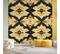 Aztec Tribal Navajo Large Mural Self Adhesive Wallpaper 256x350 cm, Ethnic Exotic Totem Symbol Wallpaper, Luxury Boho Native Wall Stickers Vinyl for Living Room, Kitchen Wall Art