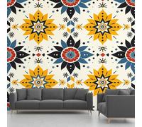 Aztec Tribal Navajo Wallpaper Decals, Ethnic Exotic Totem Symbol Murals Waterproof PVC, Luxury Boho Native Wall Stickers Self Adhesive for Sofa Background Bedroom Living 230x210 cm