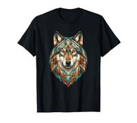Aztec Tribal Wolf Spirit Totem Geometry T-Shirt