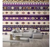 Aztec Wallpaper for Living Room, Purple Native Americans Southwest Wall Mural for Bedroom, Non-Woven Photo Wallpaper Home Decor 250X175cm, Wall Decoration D19