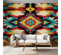 Aztec Wallpaper for Living Room, Southwest Native Americans Wall Mural for Bedroom, Non-Woven Photo Wallpaper Home Decor 200X140cm, Wall Decoration D13