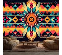 Aztec Wallpaper & Wall Mural, 200x140 cm - Indian Tribal Native American Home Wall Decor for Bedroom, Living Room - S&J3465
