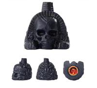 Aztec War Whistle That Screams with Terrifying Human Sound, Durable Resin Skull, Perfect for Halloween(A)