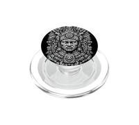 Aztec Warrior Mask Feathered Skull Jaguar Temple Relic Art PopSockets PopGrip for MagSafe