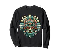 Aztec Warrior Mask Mayan Culture Ancient Tribal Sweatshirt