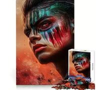 Aztec Warrior of Flames Jigsaw Puzzles for Adults 1000 Piece Thought Skill Restful Escape Accurate Edges Thoughtful Gift (38x52cm)