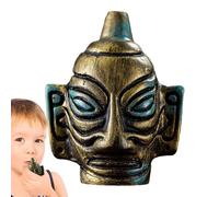 Aztec Whistle Ancient Bronze Design Scary Scream Sound Hand Painted