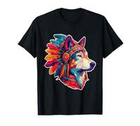Aztec Wolf Maya Mexican Feathered Mayan Indigenous Azteca T-Shirt