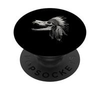 Aztec Wolf Skull Mexican Feathered Mayan Indigenous Azteca PopSockets Adhesive PopGrip