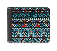 Azteca Patterns Men's Bifold Wallet Slim Cash Card Holder Leather Purse