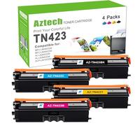 AZTECH TN423 Compatible Toner Replacement for Brother TN-423 MFC-L8690CDW DCP-L8410CDW HL-L8260CDW HL-L8360CDW MFC-L8900CDW Black Cyan Yellow Magenta