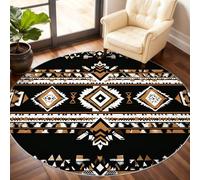 Aztecs Rug, Aboriginal People Round Rug 210cm, Southwest Tribes Circle Rugs, Washable Circle Carpet for Living Room Bedroom Dining Room Under the Dining Table
