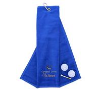aztex Funny Trifold Golf Towel Golf Gift for Men, Carabiner Clip for Golf Bags, Golf Present, Longest Drive, Royal Blue