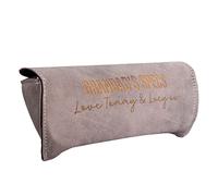 aztex Personalised Back of Case PU Leather Soft Glasses Case, Grey