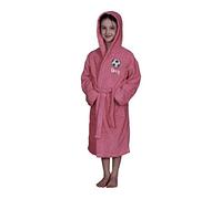 aztex Personalised Children's Football Logo Hooded Robe with Patch Pockets, 100% Cotton, 550gsm - 8 Years, Pink