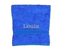 aztex Personalised Combed Cotton Towels, 100% Cotton - Bath Towel, Royal Blue
