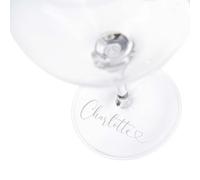aztex Personalised Engraved Gin Glass with Name and a Love Heart