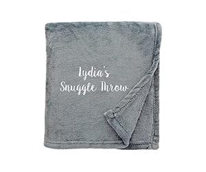 aztex Personalised Fleece Blanket/Throw, Customised with a name or message of your choice, Shimmering Silver