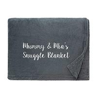 aztex Personalised Fleece Blanket/Throw, Customised with a name or message of your choice, Snuggle Touch Slate
