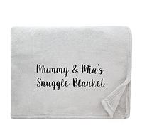 aztex Personalised Fleece Blanket/Throw, Customised with a name or message of your choice, Snuggle Touch Silver