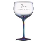 aztex Personalised Glass Bridal Party Metallic Gin Glass, Mother of The Groom