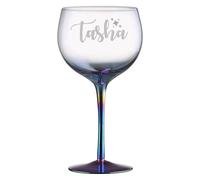aztex Personalised Glass Sparkle Metallic Gin Glass