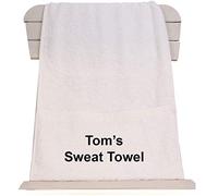 aztex Personalised Gym Towel with Zipped Pocket, 100% Cotton, 30 x 90cm - White