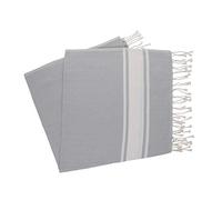 aztex Personalised Hand-Woven Hammam Towel, Ibiza Style, 100% Cotton, 95cm x 185cm, Lightweight Quick Drying Bath, Shower, Beach Towel - Grey