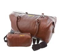 aztex Personalised Men's Nu-Hide Range, Cabin Luggage - Travel Set, Brown