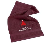 aztex Personalised Snooker Towel, 100% Cotton, Aubergine