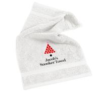 aztex Personalised Snooker Towel, 100% Cotton, White