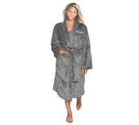 aztex Personalised So Soft Bathrobe, Small/Medium, Slate